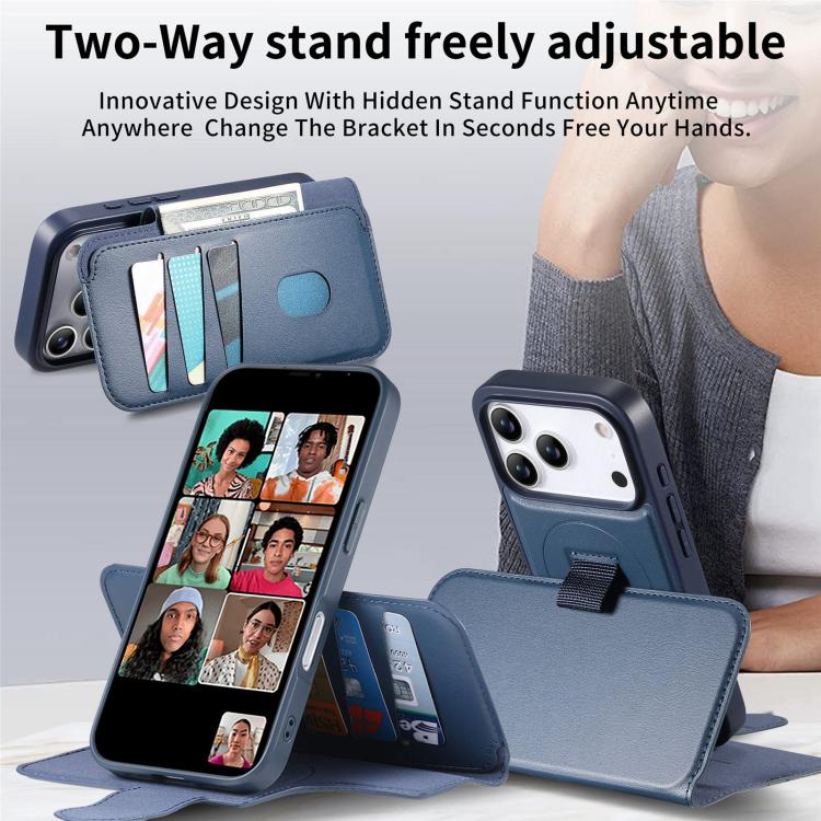 For iPhone 17 Pro CaseNeo Finger Grip Strap MagSafe Leather Phone Case