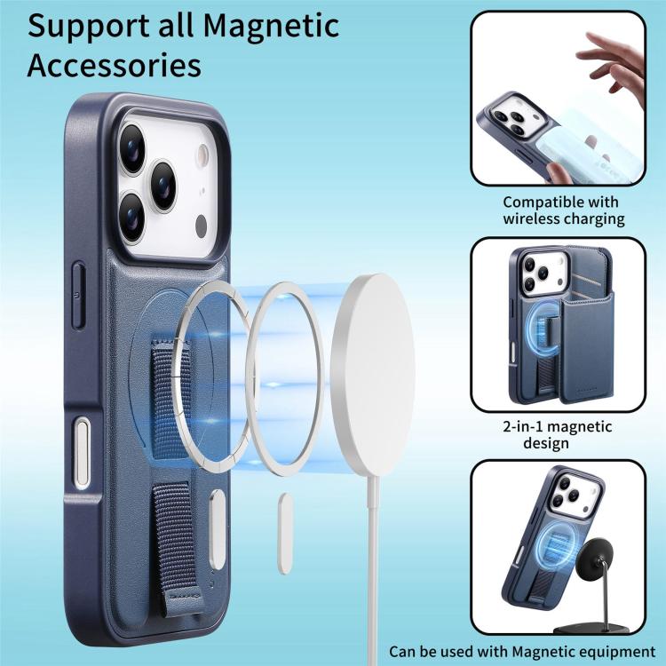 For iPhone 17 Pro CaseNeo Finger Grip Strap MagSafe Leather Phone Case