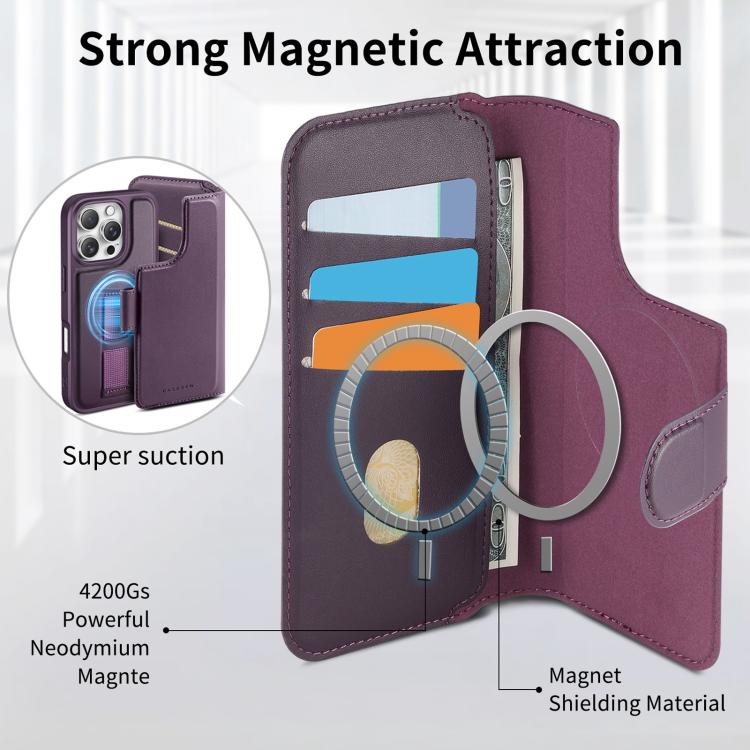 For iPhone 17 CaseNeo Finger Grip Strap MagSafe Leather Phone Case