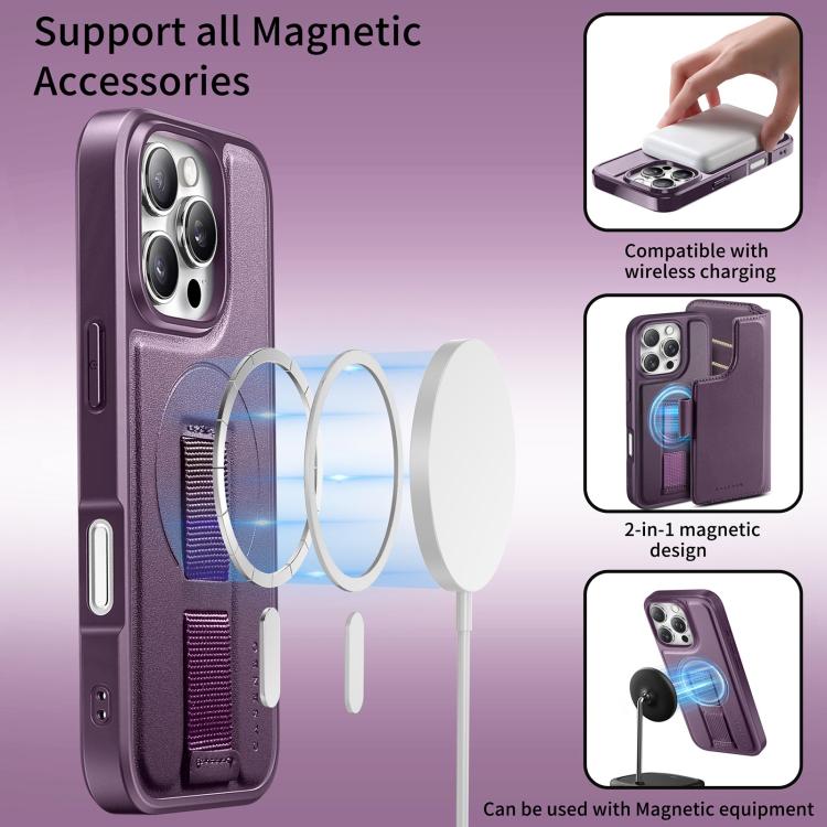 For iPhone 17 CaseNeo Finger Grip Strap MagSafe Leather Phone Case