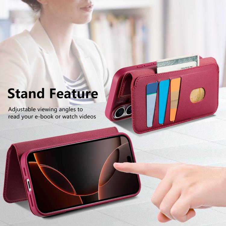 For iPhone 17 CaseNeo Finger Grip Strap MagSafe Leather Phone Case