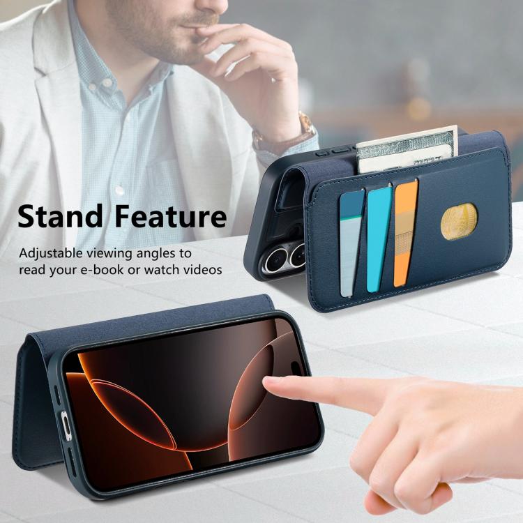 For iPhone 17 CaseNeo Finger Grip Strap MagSafe Leather Phone Case