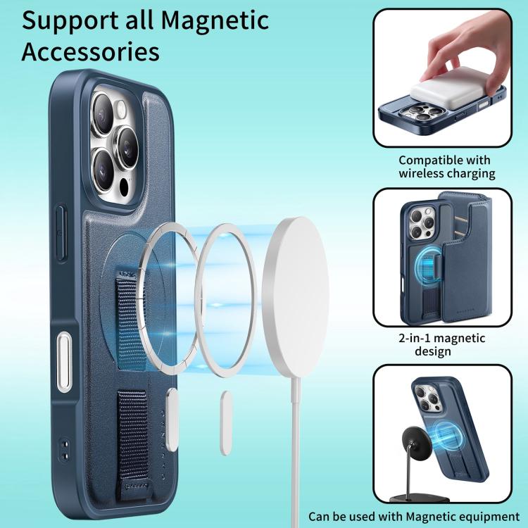 For iPhone 17 CaseNeo Finger Grip Strap MagSafe Leather Phone Case