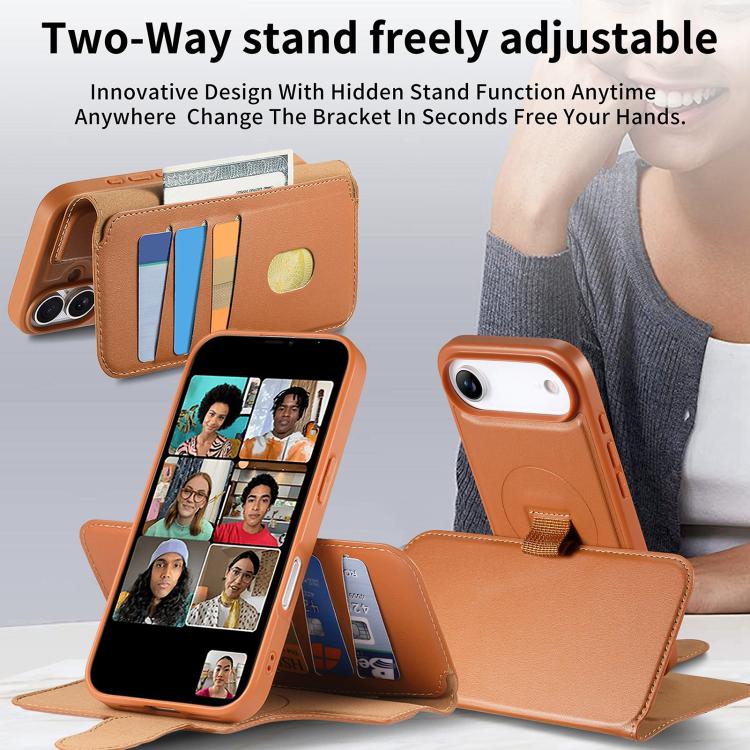 For iPhone Air CaseNeo Finger Grip Strap MagSafe Leather Phone Case