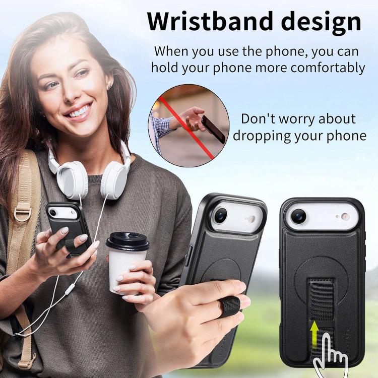 For iPhone Air CaseNeo Finger Grip Strap MagSafe Leather Phone Case