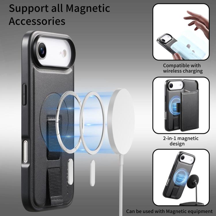For iPhone Air CaseNeo Finger Grip Strap MagSafe Leather Phone Case