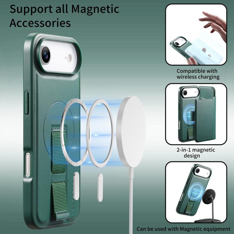 For iPhone Air CaseNeo Finger Grip Strap MagSafe Leather Phone Case