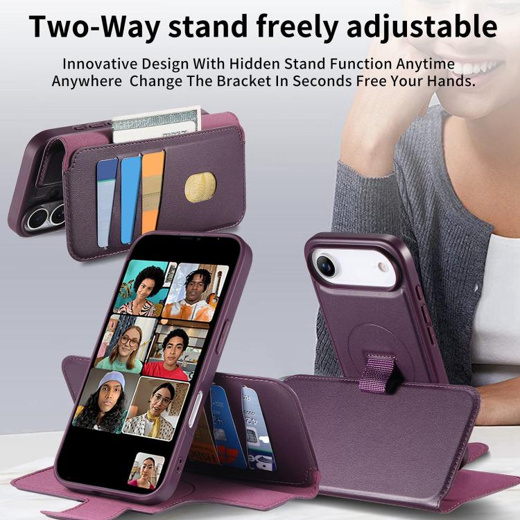 For iPhone Air CaseNeo Finger Grip Strap MagSafe Leather Phone Case