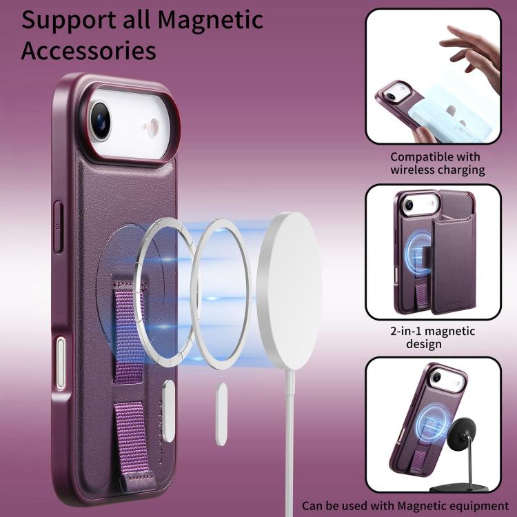 For iPhone Air CaseNeo Finger Grip Strap MagSafe Leather Phone Case