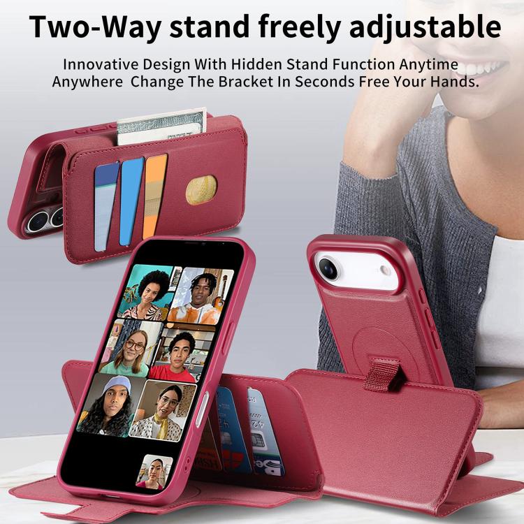 For iPhone Air CaseNeo Finger Grip Strap MagSafe Leather Phone Case