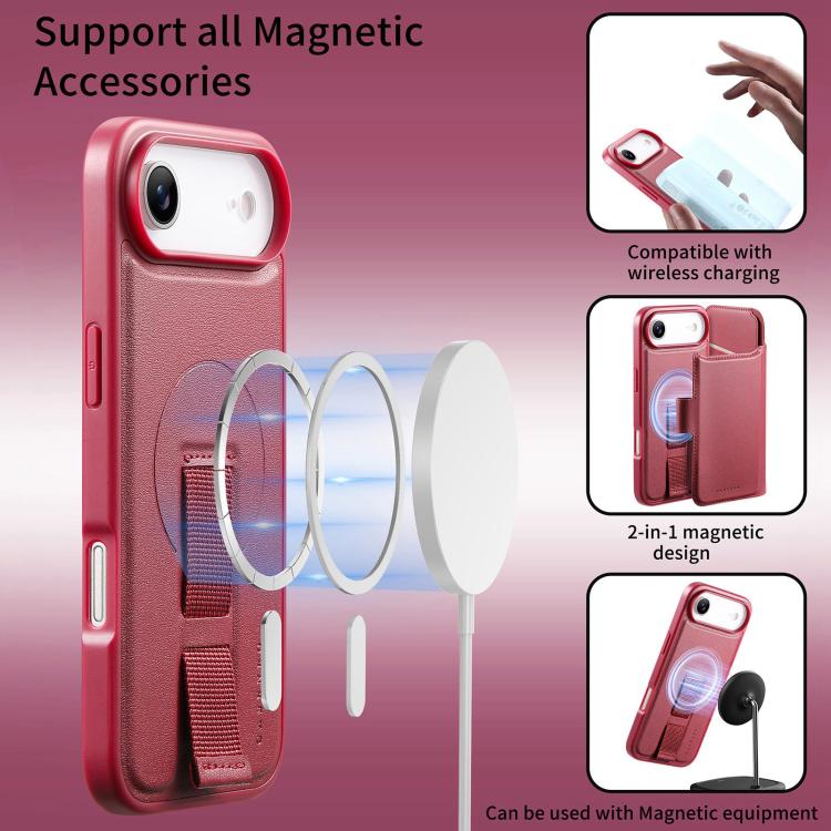 For iPhone Air CaseNeo Finger Grip Strap MagSafe Leather Phone Case