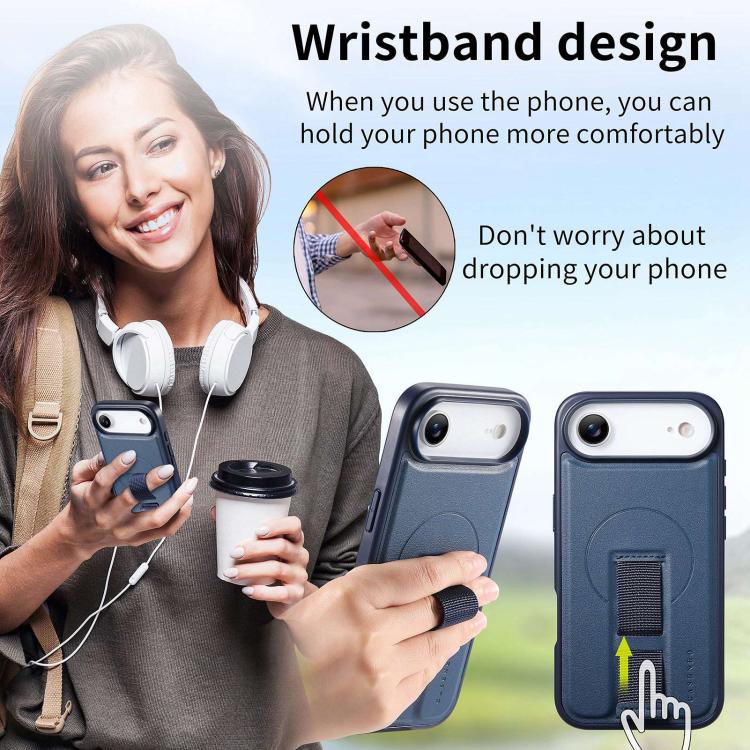 For iPhone Air CaseNeo Finger Grip Strap MagSafe Leather Phone Case