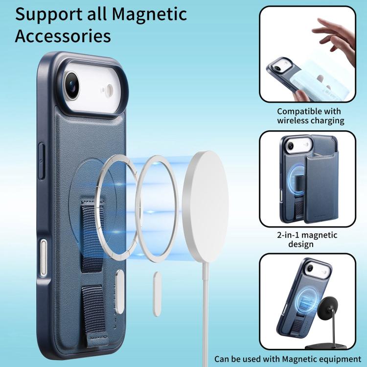 For iPhone Air CaseNeo Finger Grip Strap MagSafe Leather Phone Case