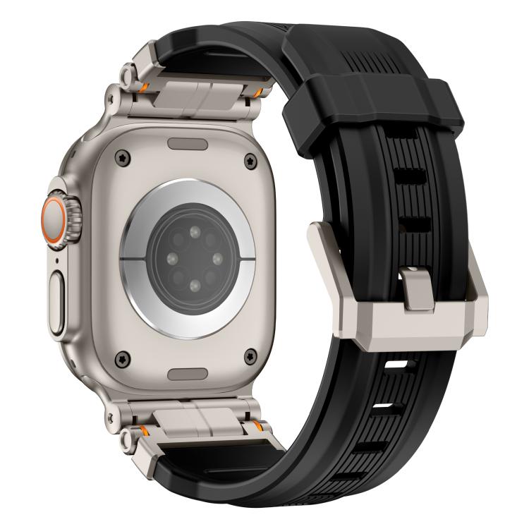 For Apple Watch 46mm / 49mm / 45mm / 44mm Alloy Connector Silicone Watch Strap