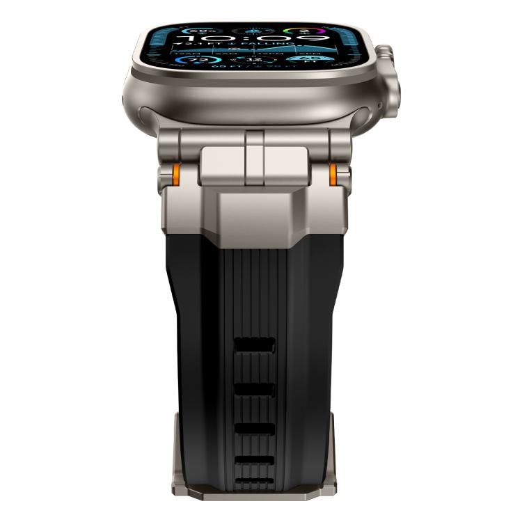 For Apple Watch 46mm / 49mm / 45mm / 44mm Alloy Connector Silicone Watch Strap