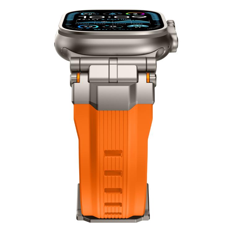 For Apple Watch 46mm / 49mm / 45mm / 44mm Alloy Connector Silicone Watch Strap