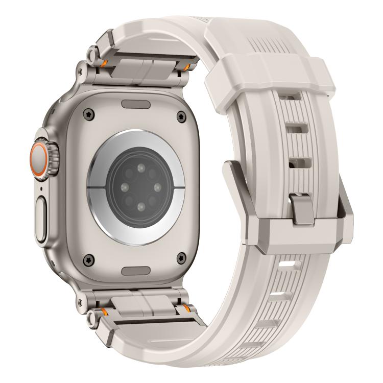 For Apple Watch 46mm / 49mm / 45mm / 44mm Alloy Connector Silicone Watch Strap