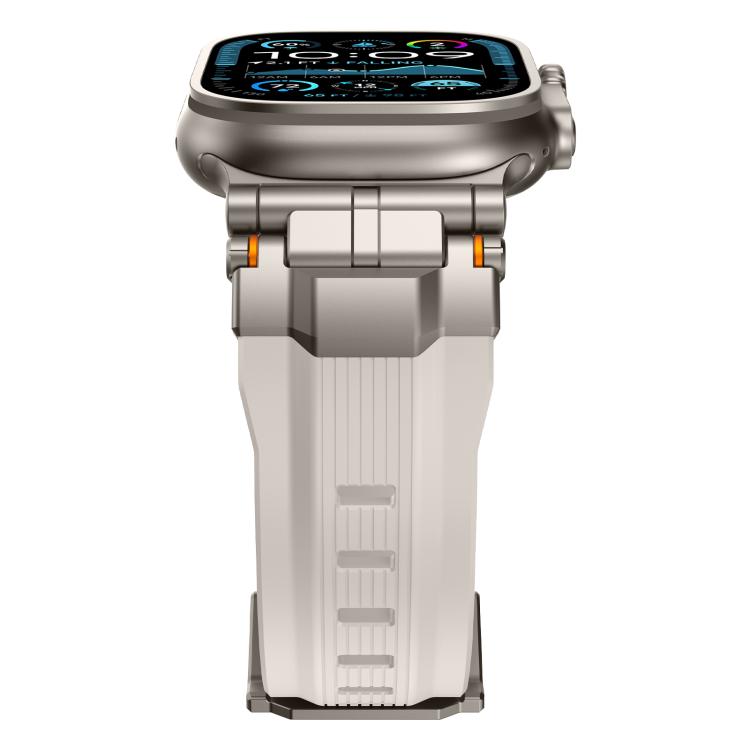 For Apple Watch 46mm / 49mm / 45mm / 44mm Alloy Connector Silicone Watch Strap