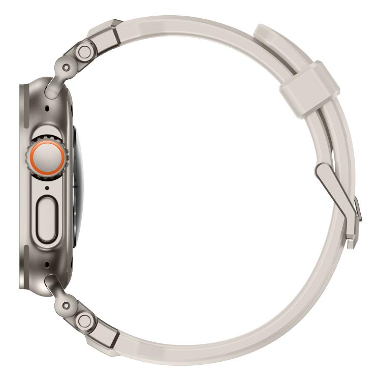 For Apple Watch 46mm / 49mm / 45mm / 44mm Alloy Connector Silicone Watch Strap