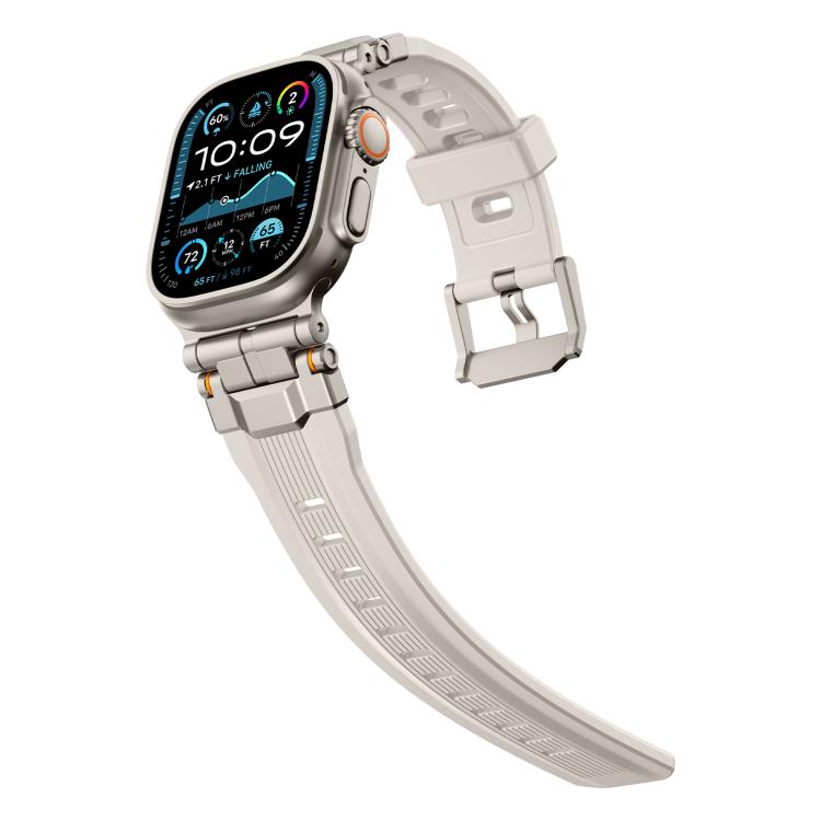 For Apple Watch 46mm / 49mm / 45mm / 44mm Alloy Connector Silicone Watch Strap