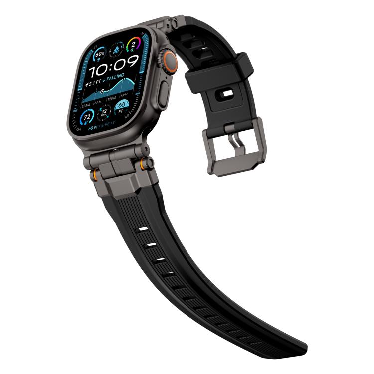 For Apple Watch 46mm / 49mm / 45mm / 44mm Alloy Connector Silicone Watch Strap