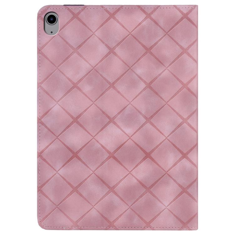 For iPad 11th 2025 / 10th 2022 Rhombus Embossed Leather Smart Tablet Case