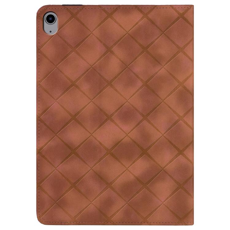 For iPad 11th 2025 / 10th 2022 Rhombus Embossed Leather Smart Tablet Case