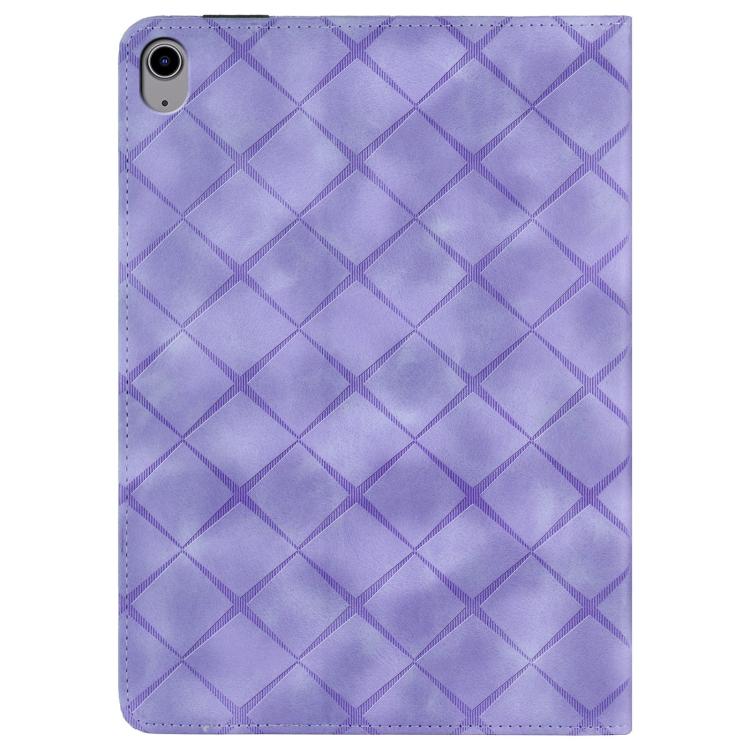 For iPad 11th 2025 / 10th 2022 Rhombus Embossed Leather Smart Tablet Case