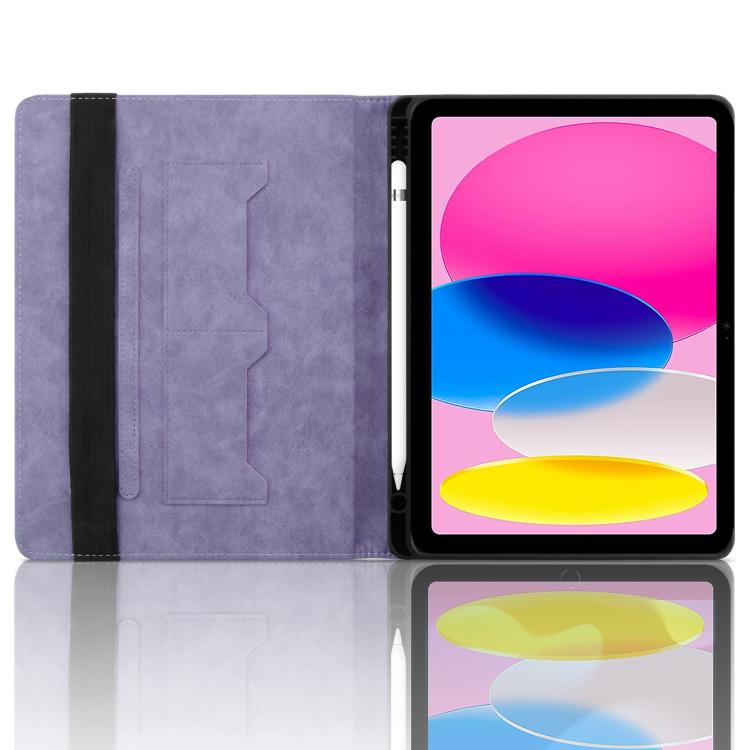 For iPad 11th 2025 / 10th 2022 Rhombus Embossed Leather Smart Tablet Case