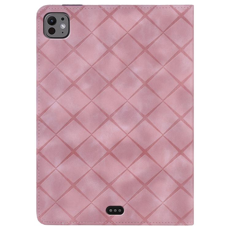 For iPad Pro 13 2025 / 2024 Rhombus Embossed Leather Smart Tablet Case