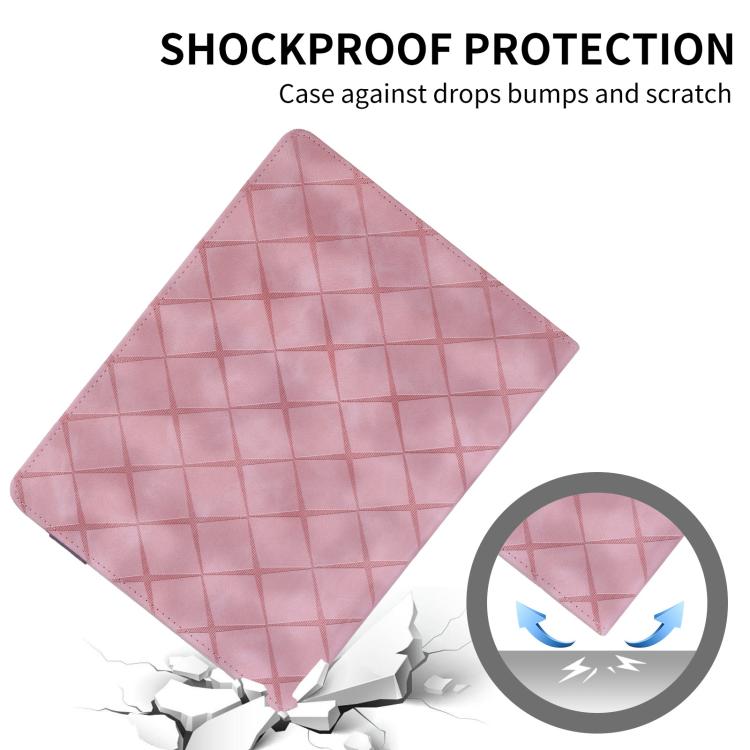 For iPad Pro 13 2025 / 2024 Rhombus Embossed Leather Smart Tablet Case