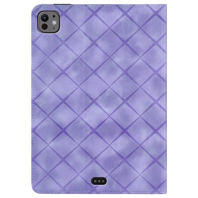 For iPad Pro 13 2025 / 2024 Rhombus Embossed Leather Smart Tablet Case