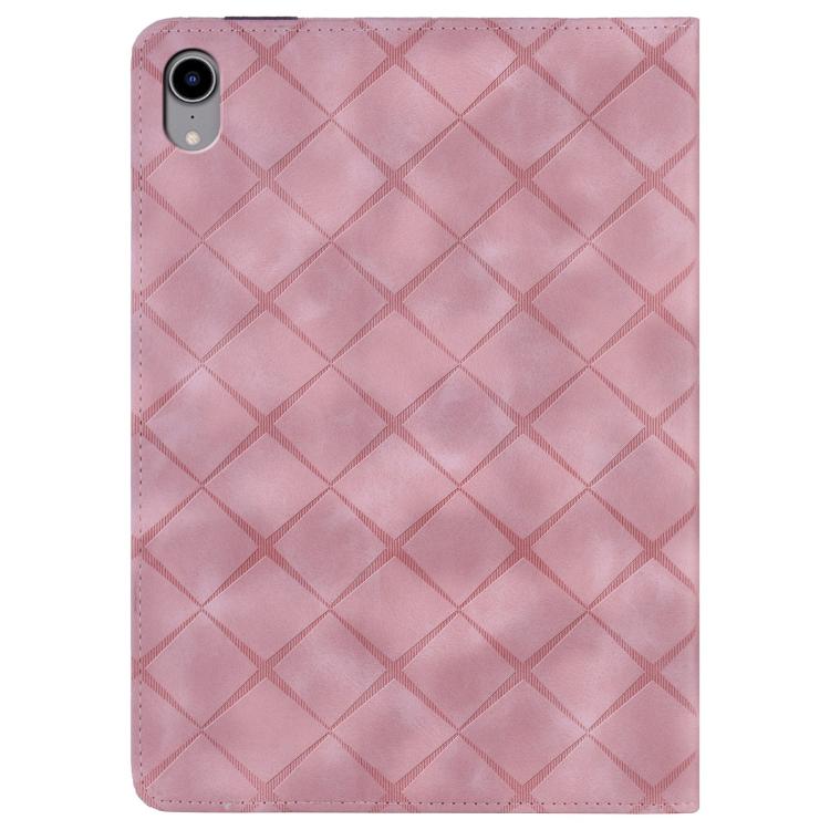 For iPad mini 6 / mini 2024 Rhombus Embossed Leather Smart Tablet Case