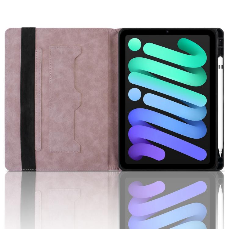 For iPad mini 6 / mini 2024 Rhombus Embossed Leather Smart Tablet Case