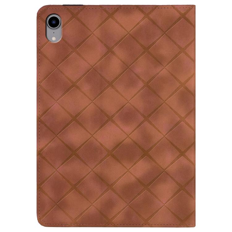 For iPad mini 6 / mini 2024 Rhombus Embossed Leather Smart Tablet Case