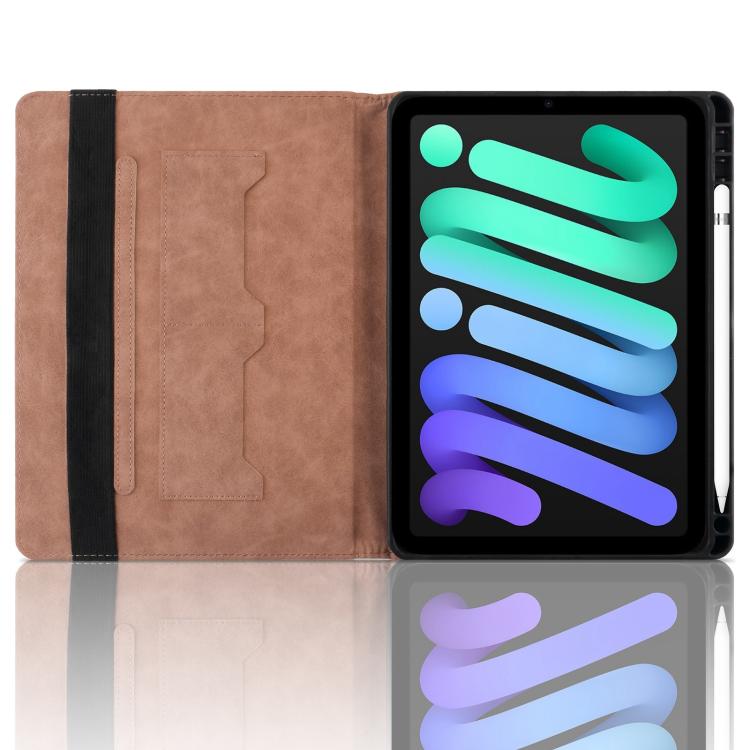 For iPad mini 6 / mini 2024 Rhombus Embossed Leather Smart Tablet Case