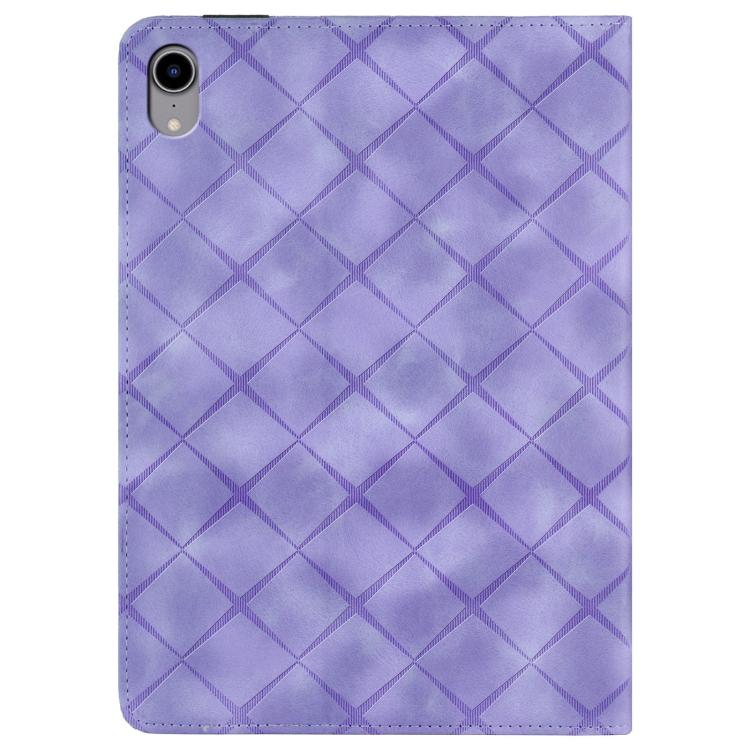 For iPad mini 6 / mini 2024 Rhombus Embossed Leather Smart Tablet Case