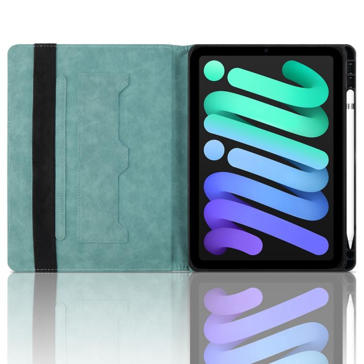 For iPad mini 6 / mini 2024 Rhombus Embossed Leather Smart Tablet Case