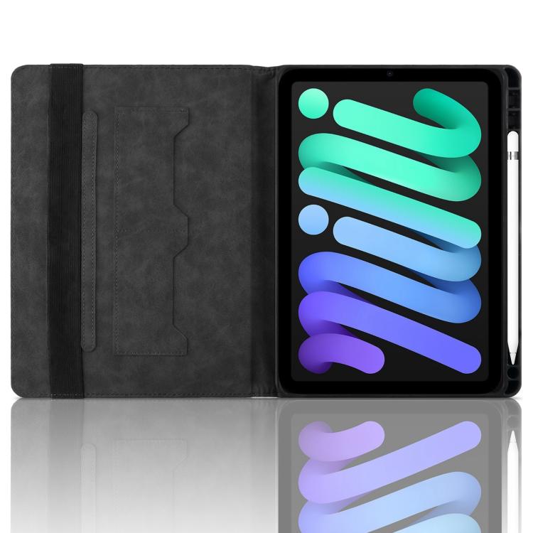 For iPad mini 6 / mini 2024 Rhombus Embossed Leather Smart Tablet Case