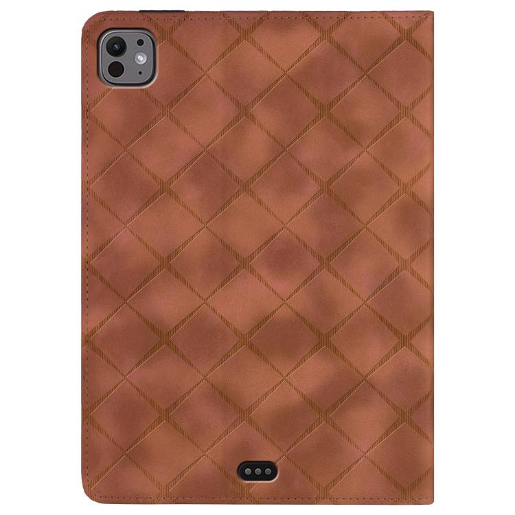 For iPad Pro 11 2025 / 2024 Rhombus Embossed Leather Smart Tablet Case