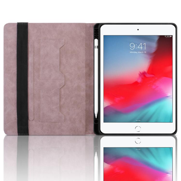 For iPad mini 5 / 4 / 3 / 2 / 1 Rhombus Embossed Leather Smart Tablet Case