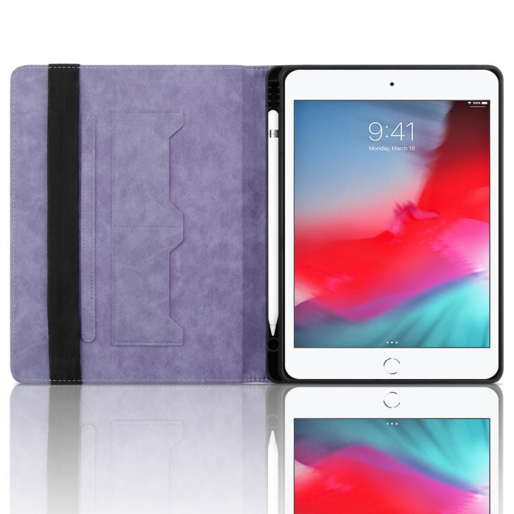 For iPad mini 5 / 4 / 3 / 2 / 1 Rhombus Embossed Leather Smart Tablet Case