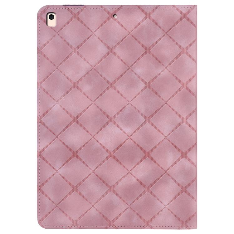 For iPad Air / Air 2 / 9.7 2017 / 2018 Rhombus Embossed Leather Smart Tablet Case