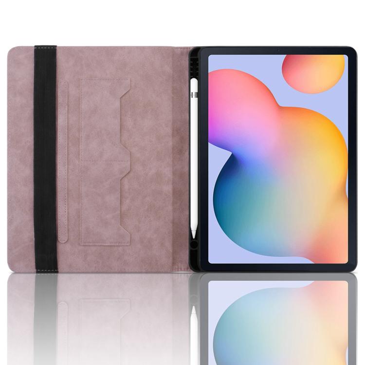 For Samsung Galaxy Tab S6 Lite 2024 Rhombus Embossed Leather Smart Tablet Case