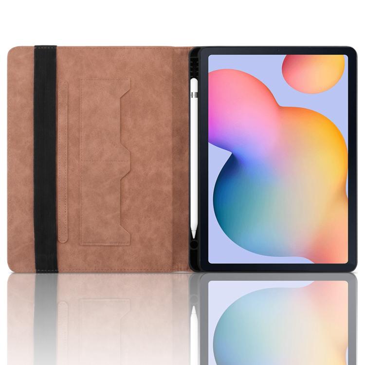 For Samsung Galaxy Tab S6 Lite 2024 Rhombus Embossed Leather Smart Tablet Case
