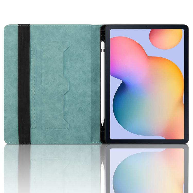 For Samsung Galaxy Tab S6 Lite 2024 Rhombus Embossed Leather Smart Tablet Case