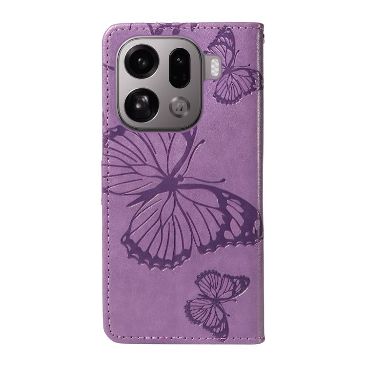 For OPPO Find X9 Pro 3D Butterfly Embossed Pattern Flip Leather Phone Case