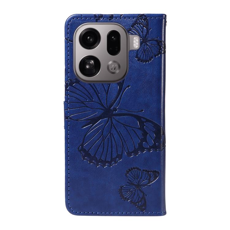 For OPPO Find X9 Pro 3D Butterfly Embossed Pattern Flip Leather Phone Case