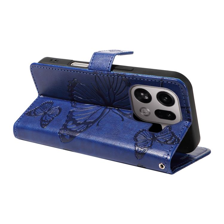For OPPO Find X9 Pro 3D Butterfly Embossed Pattern Flip Leather Phone Case