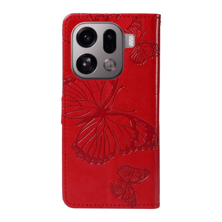 For OPPO Find X9 Pro 3D Butterfly Embossed Pattern Flip Leather Phone Case